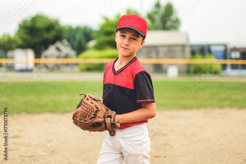 Photography Young boy play baseball on summer day