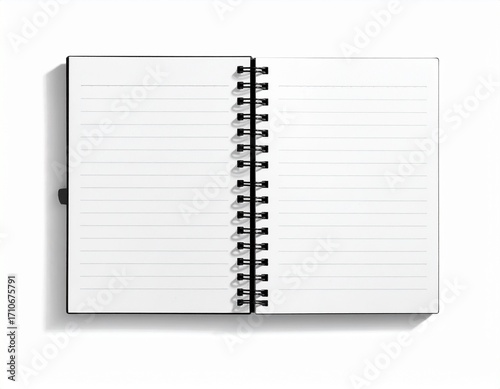 blank notebook isolated on white background