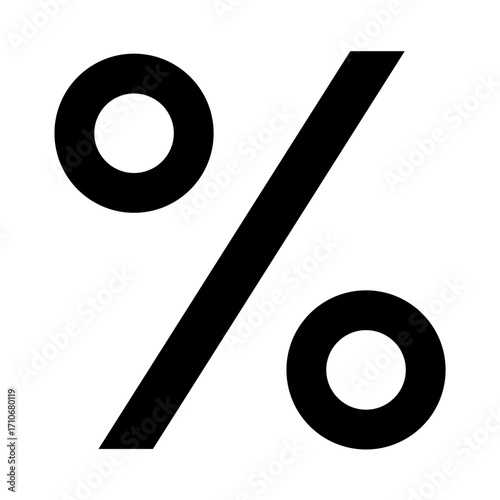 Percent symbol Mathematical. Vector image