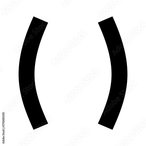 Parentheses symbol Mathematical. Vector image