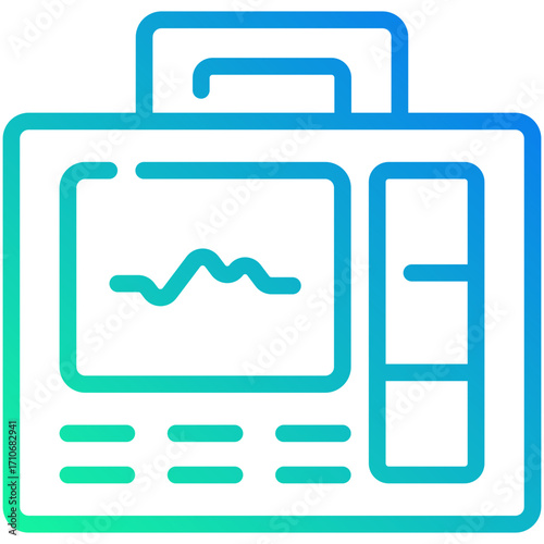 defibrillator gradient line icon