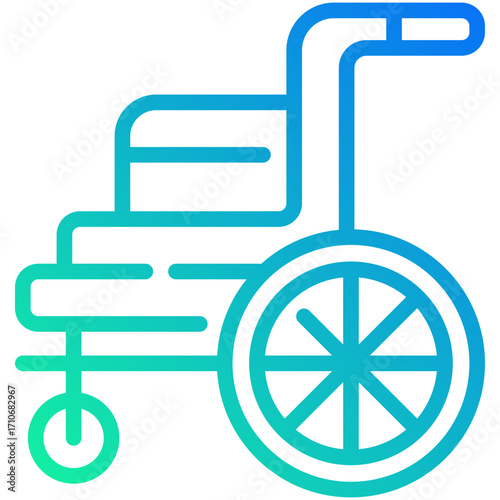 wheel chair gradient line icon