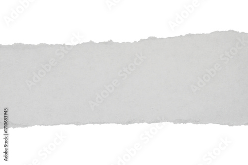 Minimal torn paper strip isolated on white background