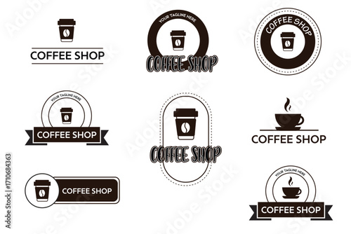 Set bundle coffee shop logo simple modern vector illustration design stock illustration
Coffee Cup, Logo, Badge, Ice, Roasted Coffee Bean