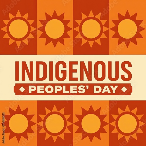Native American Culture Pattern Illustration for Indigenous Peoples' Day, Heritage Celebration and Tribal Tradition Art Generative AI