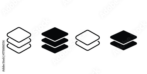 Layers icon. Layer flat icon set vector.