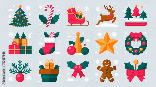 15 Christmas Icons: Festive Vector Set