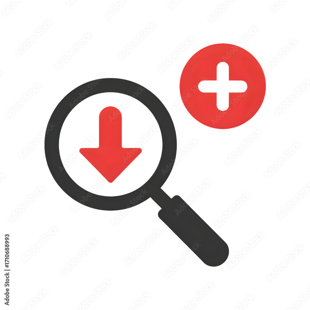 Fototapeta premium Zoom Out Search and Add New Item UI Icon