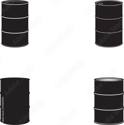 drum oil silhouette on white background