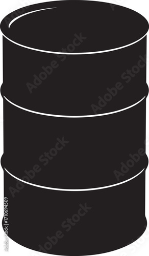 drum oil silhouette on white background