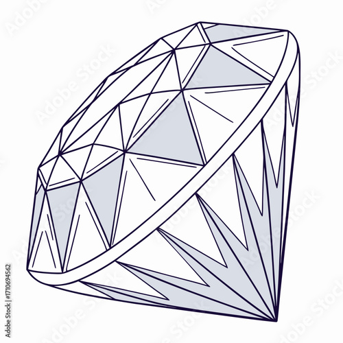 Sparkling diamond with many facets