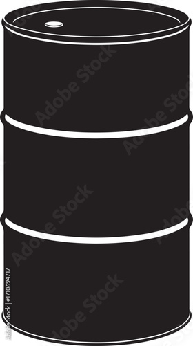 drum oil silhouette on white background
