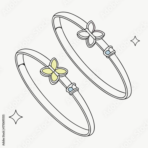 Pair of butterfly bangles for stylish women