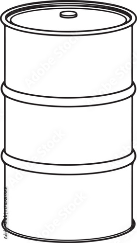 drum oil silhouette on white background