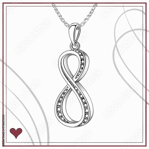 Infinity pendant necklace, a symbol of eternal love