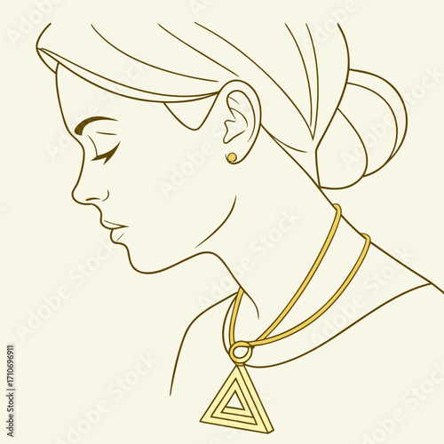 Elegant woman with jewelry, showcasing timeless beauty
