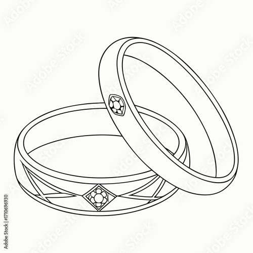 Elegant wedding rings, symbolizing love and commitment