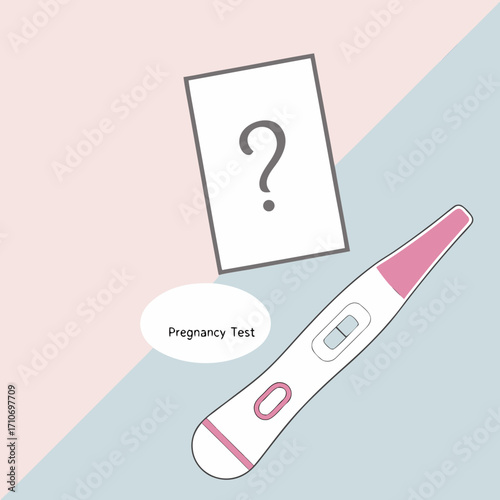 Curious about expecting a baby a pregnancy test with a question mark symbolizes the anticipation of new life
