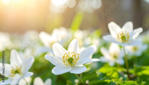 Springtime blooms in a sunlit meadow