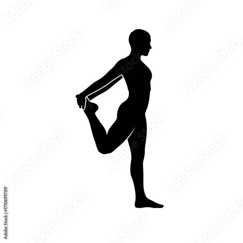 Dynamic silhouette of a woman stretching her quad muscles, ideal for health and wellness brands
