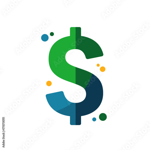 Modern Dollar Currency Symbol Vector Design