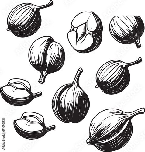 Handdrawn hazelnut seamless pattern with organic botanical nut design