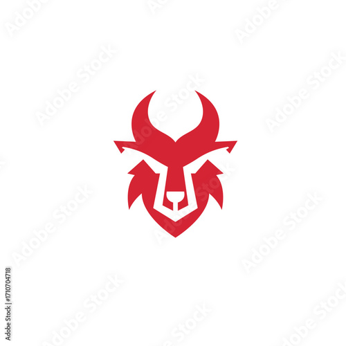 Red Bull Wolf Head Logo – Modern Abstract Animal Symbol