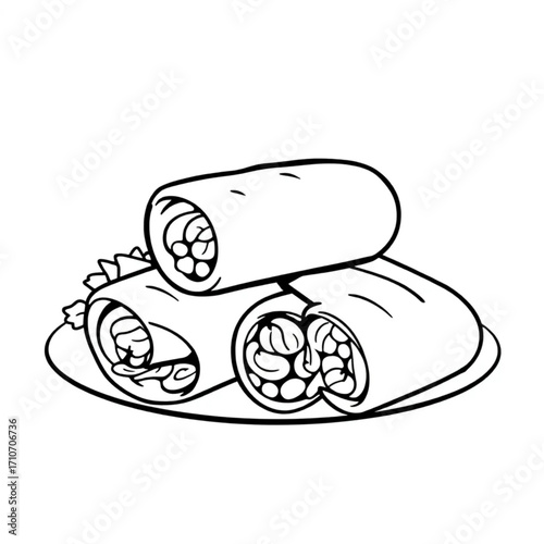 Fresh cucumber rolls filled with vegetables