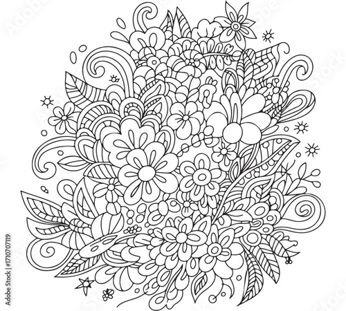 Flower coloring pages for adults and kids 