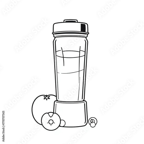 Homemade protein smoothie in blender bottle