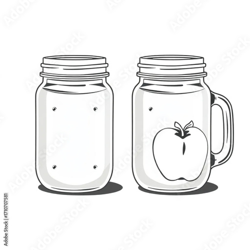 Fresh pressed apple cider in mason jars
