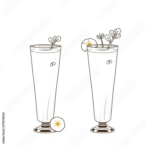 Fresh carrot ginger juice in tall glasses