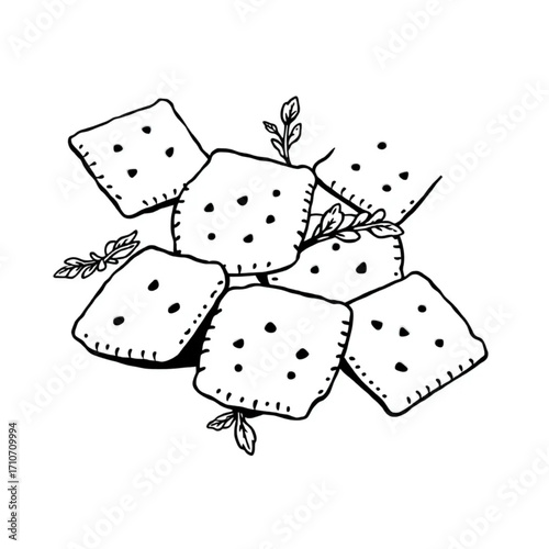 Homemade vegetable crackers with herbs