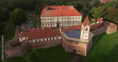 Aerial View of the Old Town in Čakovec, Croatia