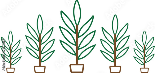 Modern Floral Tree Line Drawing Vector Pack for Eco Logos, Nature Graphics, and Garden Illustrations