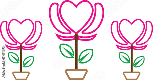 Unique Botanical Flower Tree Silhouettes – Minimal Line Vector Collection for Professional Design Use