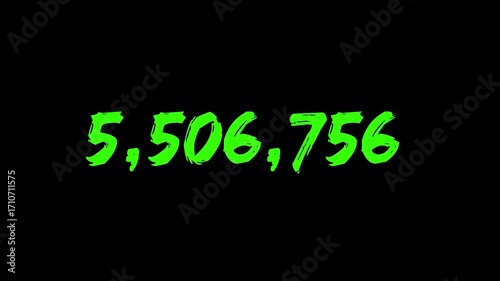 Money Milestone Animation: 1 Millions to 10 Millions Brush Text Counter, Digital Finance Motion video 4K