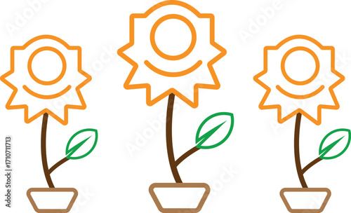 Elegant Flower and Tree Outline Vector Set – Minimal Silhouettes for Logos, Icons, and Botanical Illustrations