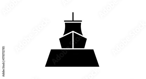 Sailboat icon silhouette isolated white background