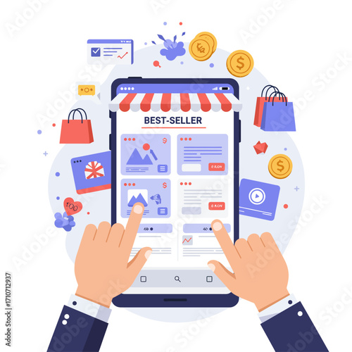 Online Shopping Experience on a Smartphone with Hands