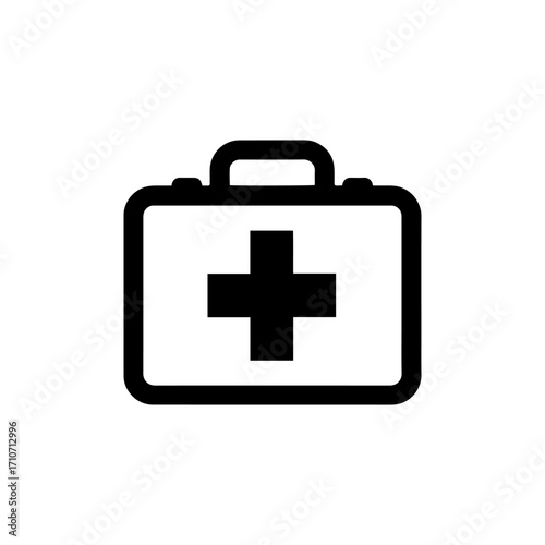 First aid bag silhouette icon vector flat design.