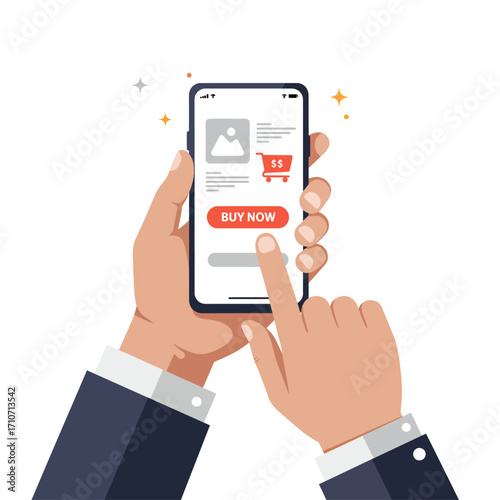 Flat Design Illustration of Clicking 