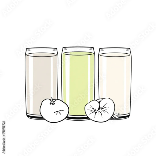 Cold-pressed green vegetable juice trio