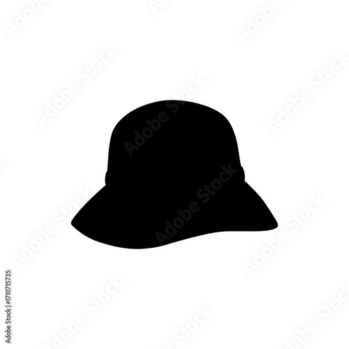 Beautiful kid hat silhouette icon vector flat design.