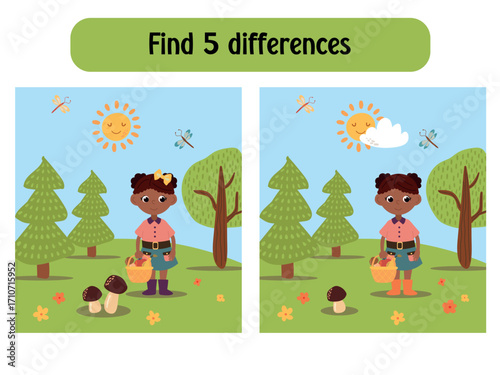 Find Five Differences Game Illustration