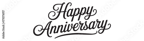 Happy Anniversary text with small heart swirls celebration