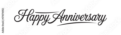 Happy Anniversary lettering with large hearts celebration