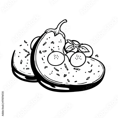 Baked eggplant with herbs and tomatoes