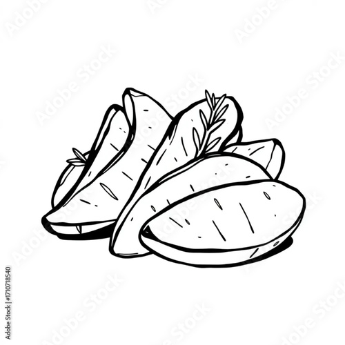 Baked sweet potato wedges with rosemary