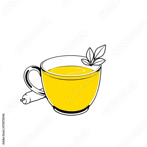Fresh turmeric latte with golden milk foam